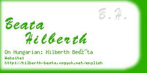 beata hilberth business card